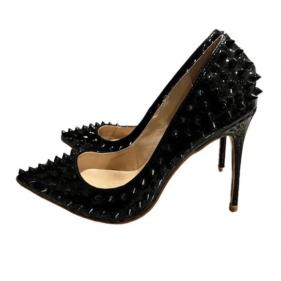 JIU DU  BLACK STILETTOS SIZE 38 (7.5 US) - Picture 5 of 8